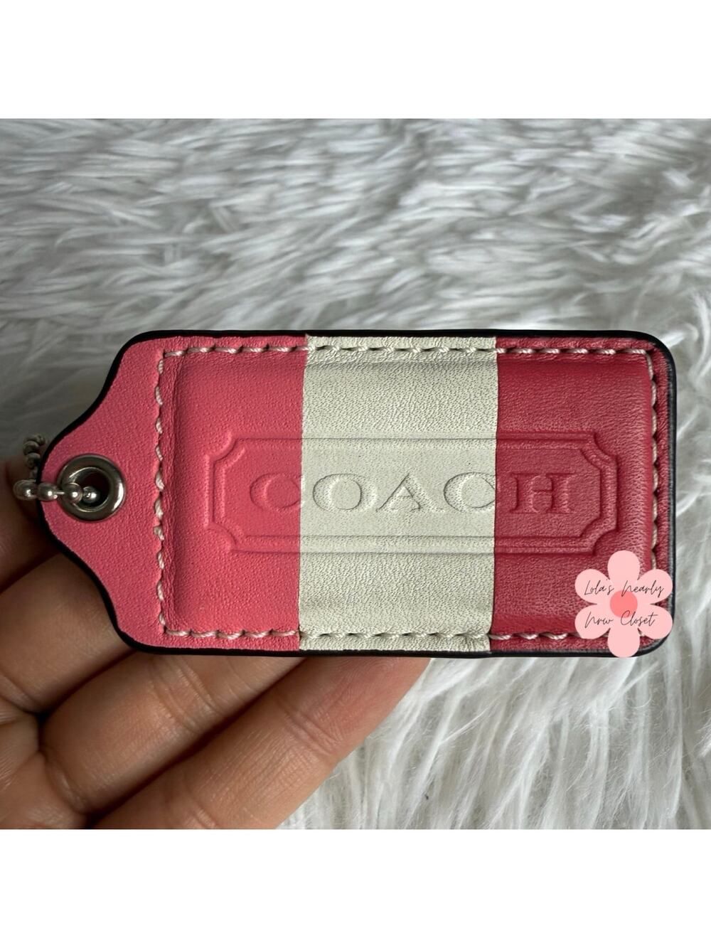 2.5" Coach Multi-color Fob Hang Tag Hangtag Bag Charm